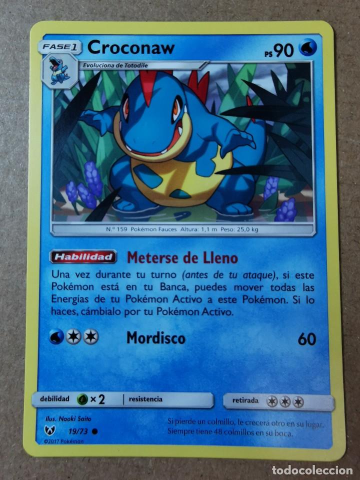 CARTA POKÉMON FASE1 CROCONAW 19/73. 2017. PS 90 TRADING CARDS. CROMO NUEVO. NUEVA
