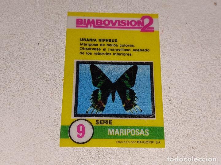 ANTIGUO CROMO BIMBO BIMBOVISION 2 Nº 9 SERIE MARIPOSAS - URANIA RIPHEUS AÑOS 70