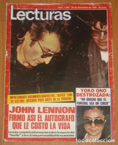JOHN LENNON DEATH Lecturas 1980 clippings spain magazine cover & 9 pages Beatles Chapman Yoko Ono