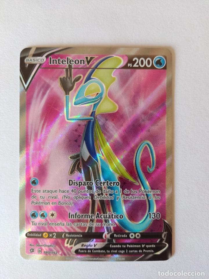 CARTA POKEMON ORIGINAL INTELEON V Nº 180 /192 CHOQUE REBELDE 2020. PERFECTO ESTADO.