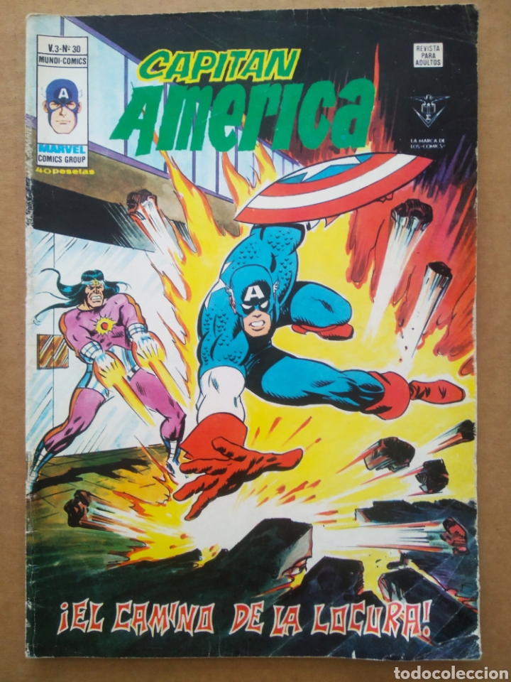 Capitán América v.3 n°30 (Vértice/Mundi, 1979). 'El Camino de la Locura'. Con 'No Hay Mañana'.