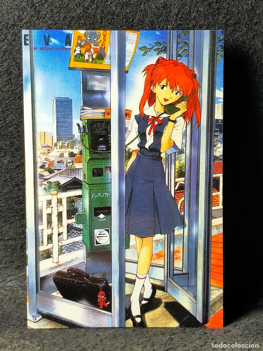Postal n° 12 Manga/Anime Evangelion Death and Rebirth Asuka Langley En Cabina Telefónica Gainax 1997