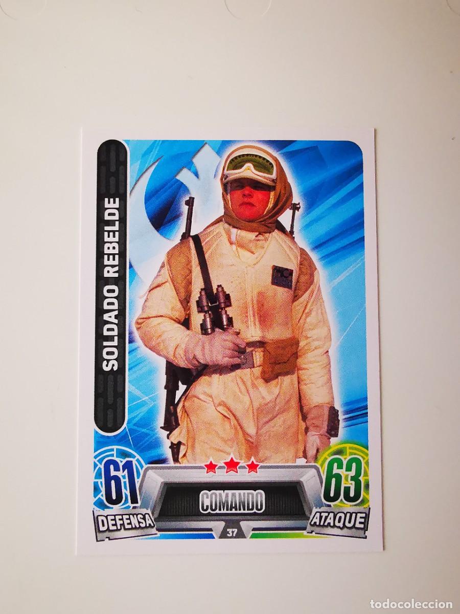 CROMO DISNEY TRADING CARD CARREFOUR STAR WARS TOPPS FORCE ATTAX HEROES VILLANOS 37 SOLDADO REBELDE