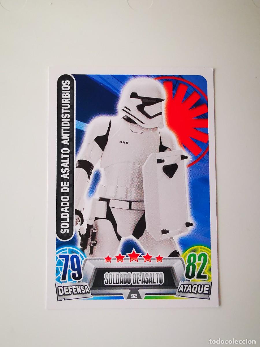 CROMO DISNEY TRADING CARD CARREFOUR STAR WARS TOPPS FORCE ATTAX HEROES VILLANOS 92 SOLDADO ASALTO
