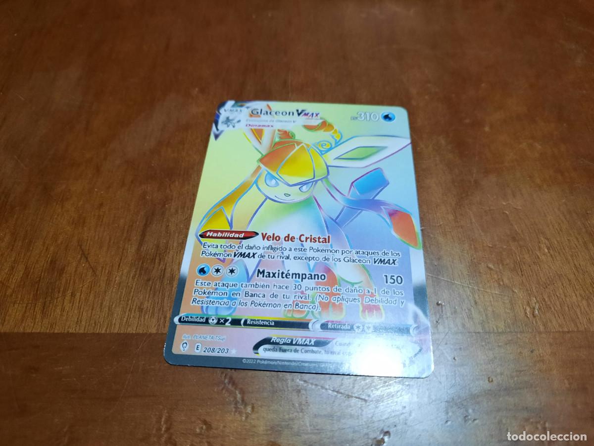 208 GLACEON VMAX POKEMON. SWORD & SHIELD. SILVER TEMPEST. CARTA. TRADING CARD. COMO NUEVA