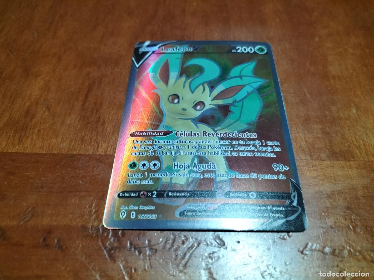 166 LAEFEON V. POKEMON. SWORD & SHIELD. SILVER TEMPEST. CARTA. TRADING CARD. COMO NUEVA