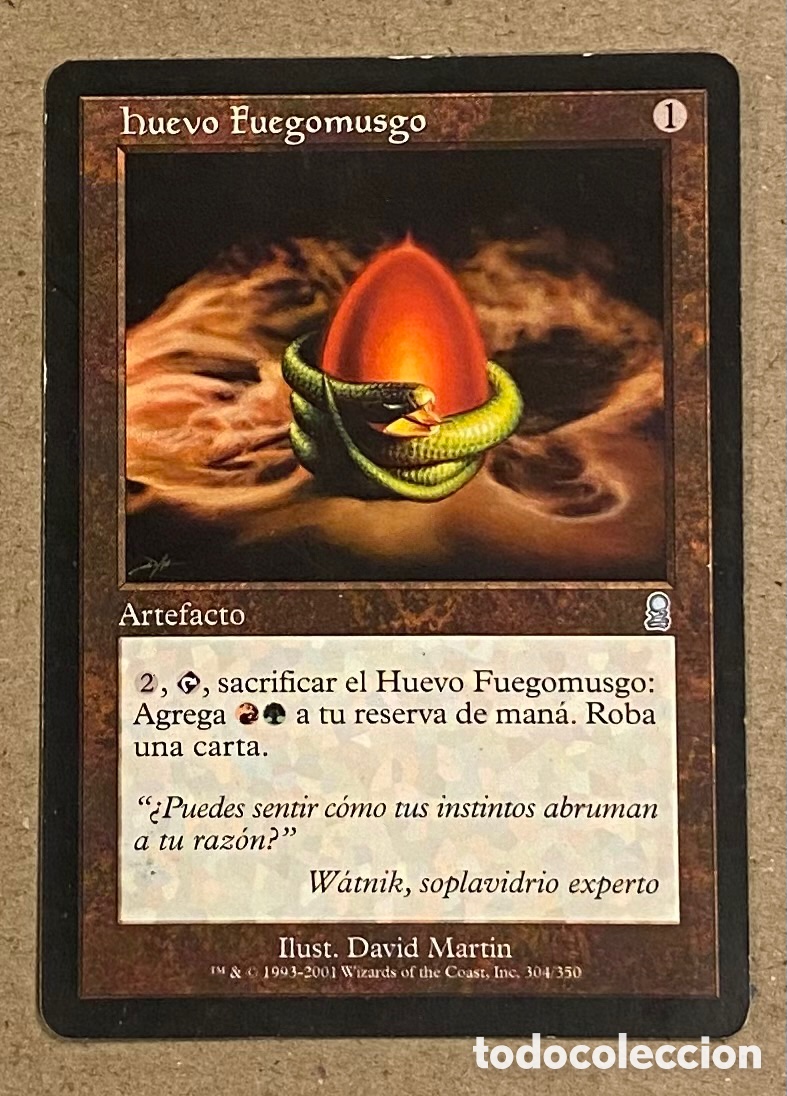 HIEVO FUEGOMUSGO. ARTEFACTO. MAGIC THE GATHERING TRADING CARD 2001. N° 304.