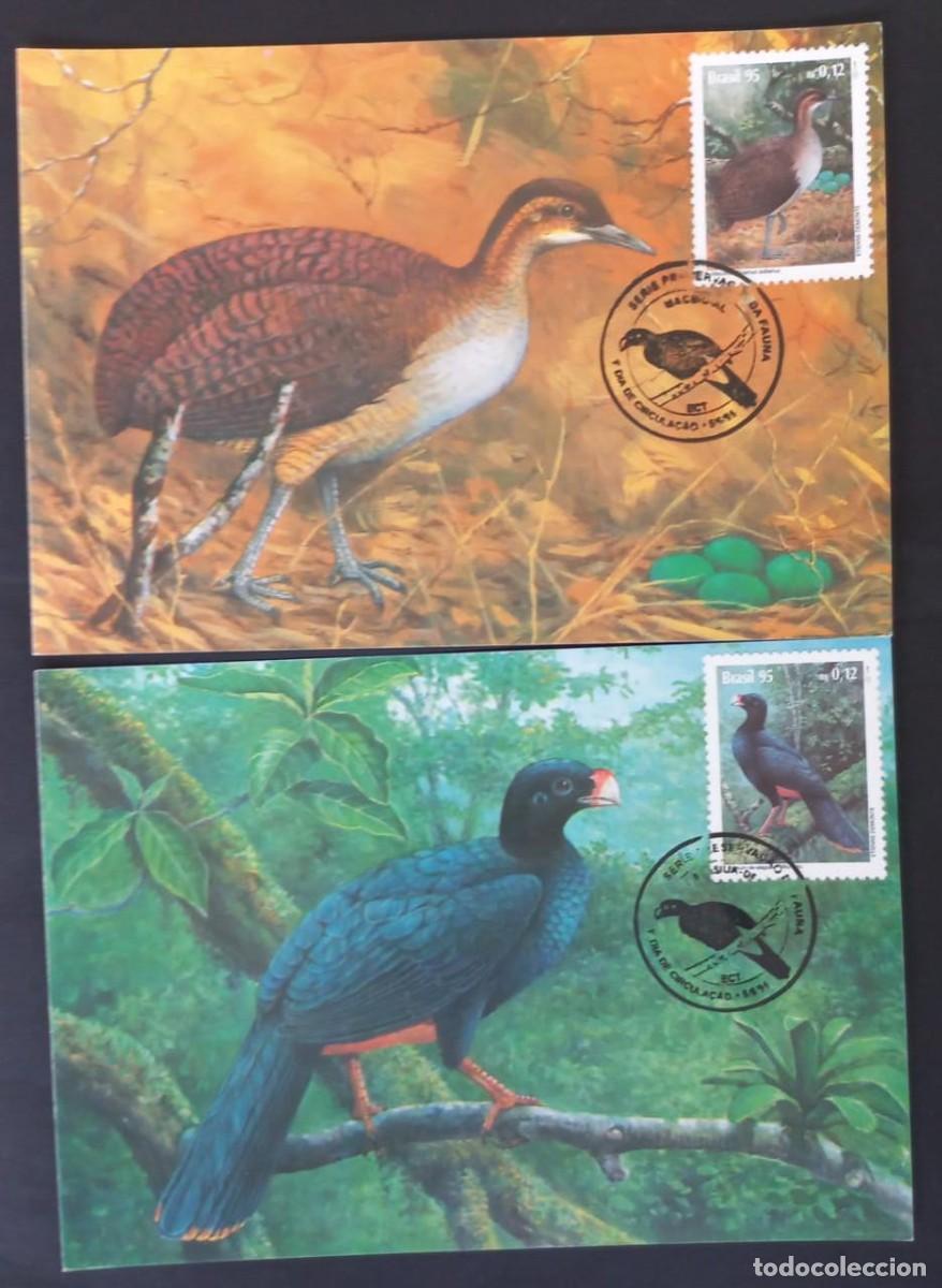 J) 1985 BRAZIL, FAUNA, BIRDS, SET OF 2 POSTCARD