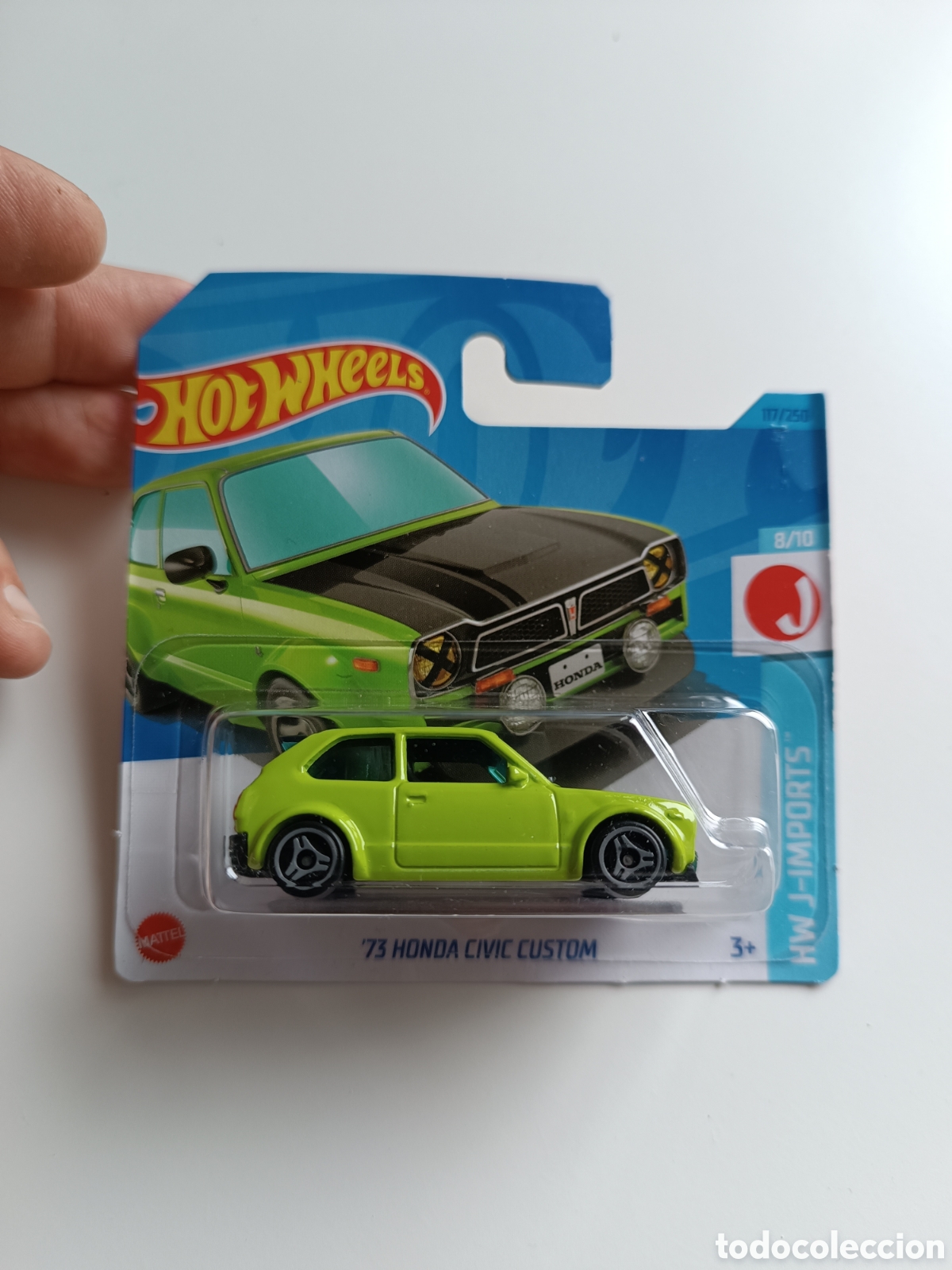 HOT WHEELS '73 HONDA CIVIC CUSTOM VERDE. COCHE COLECCION 1/64 HW J-IMPORTS 2023.