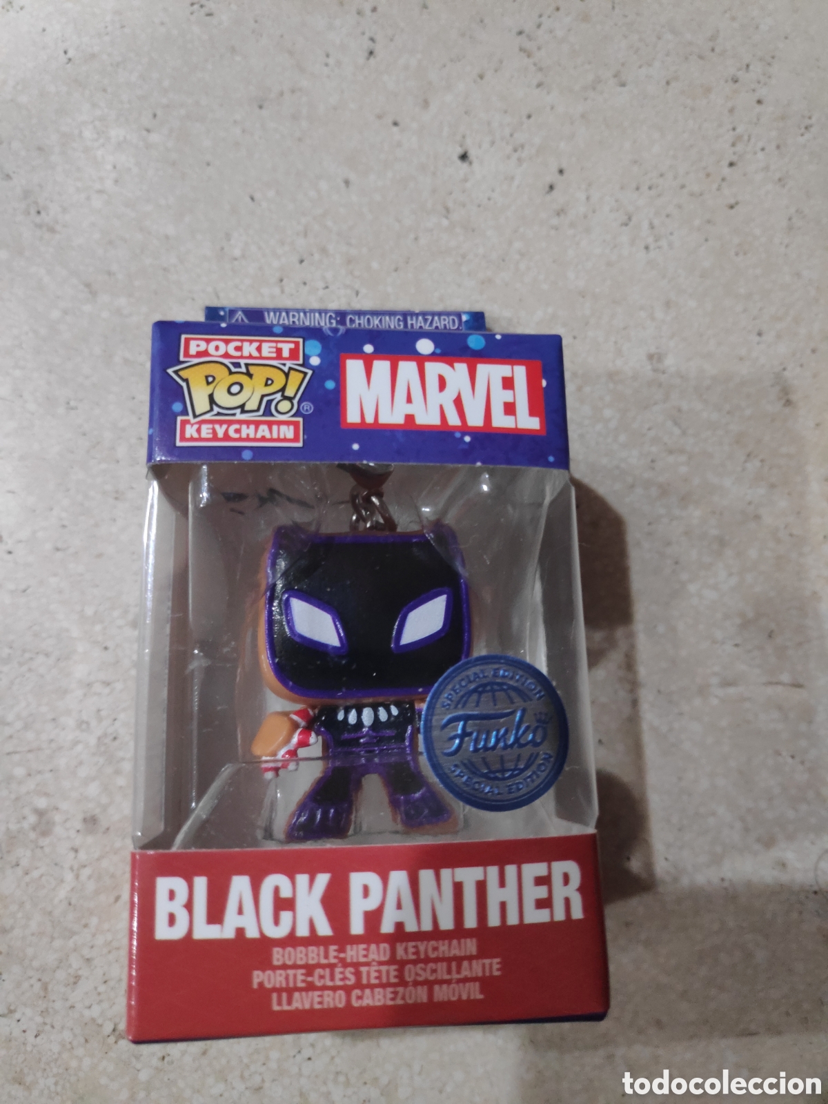 Figura Funko pocket pop keychain Black panther gingerbread Marvel nuevo