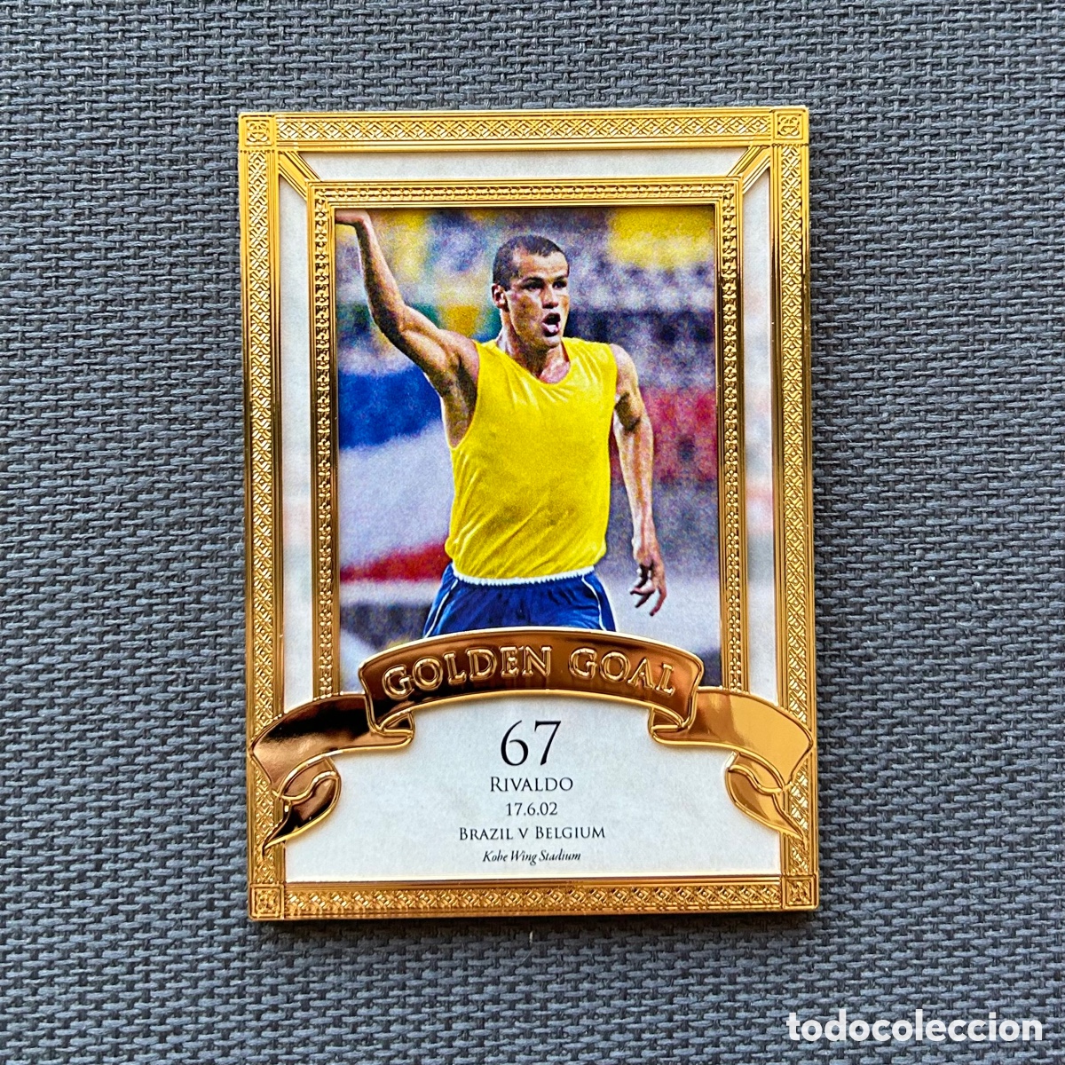 Rivaldo 23kt Gold Limited /10 Futera 2023 Card Brazil Barcelona Golden Goal Oro Limitada