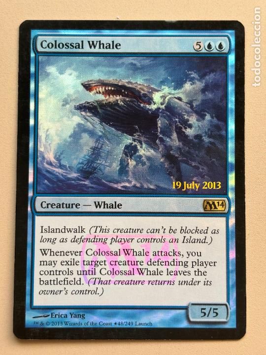 MAGIC THE GATHERING - COLOSSAL WHALE ( MAGIC 2014 ) RELEASE PROMOS FOIL