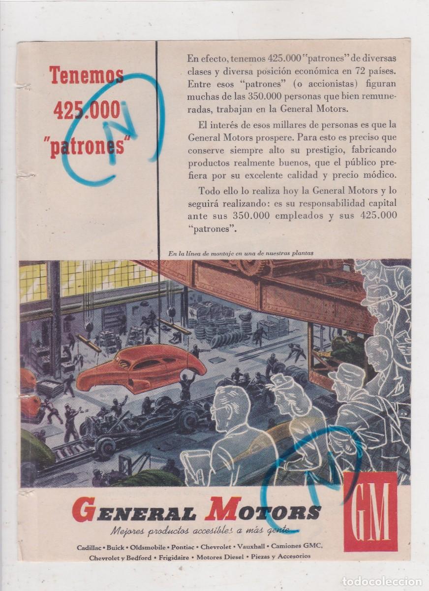 PUBLICIDAD 1947. ANUNCIO GM. GENERAL MOTORS. CADILLAC, BUICK, OLDSMOBILE, PONTIAC, CHEVROLET ...