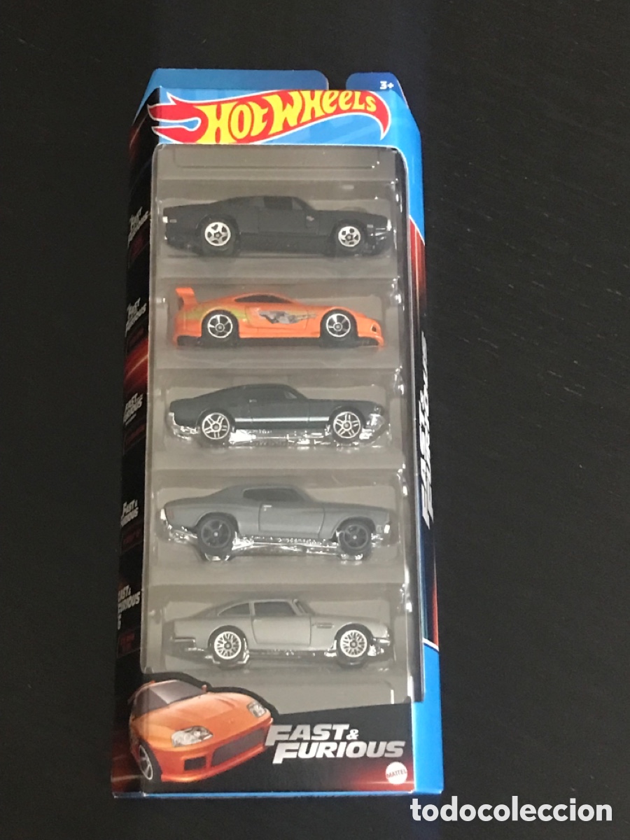 HOT WHEELS 2023 - FAST & FURIOUS PACK 5 COCHES DODGE CHARGER MUSTANG TOYOTA SUPRA ASTON MARTIN DB5