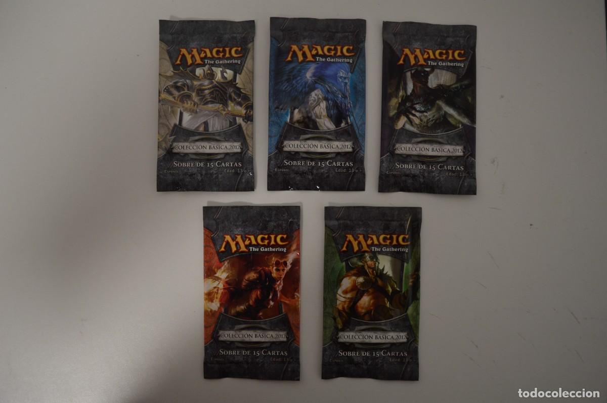 MAGIC THE GATHERING COLECCIÓN BÁSICA 2012 BOOSTER SOBRES VACÍOS SIN CARTAS UNO DE CADA COLOR