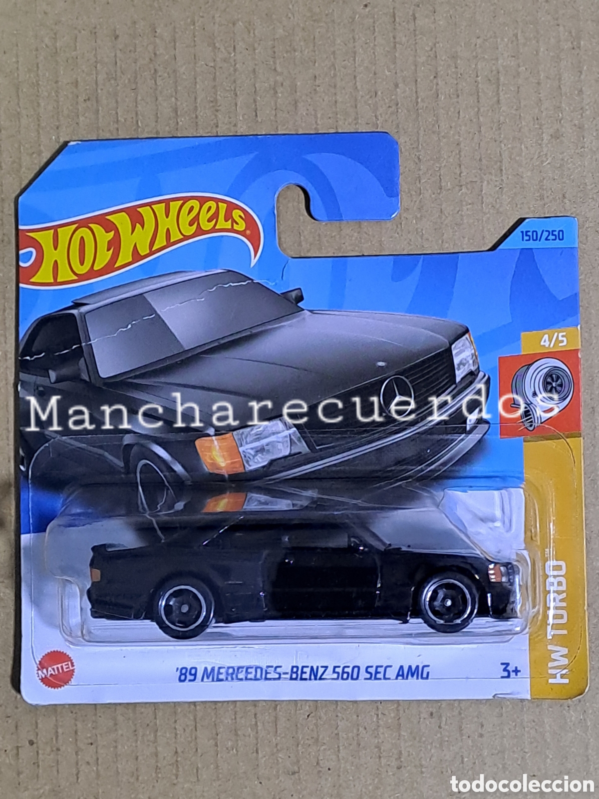 HOT WHEELS '89 MERCEDES BENZ 560 SEC AMG NEGRO COLECCION HW TURBO 2023 4/5 150/250 MINIA 1/64 MATTEL