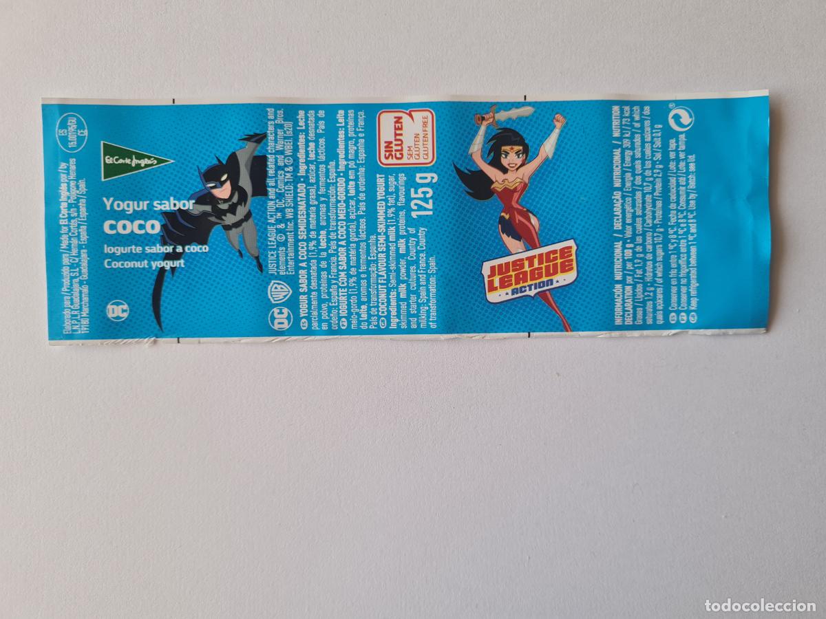 BATMAN-WONDER WOMAN - JUSTICE LEAGUE/LIGA DE LA JUSTICIA/DC - ETIQUETAS YOGUR EL CORTE INGLES