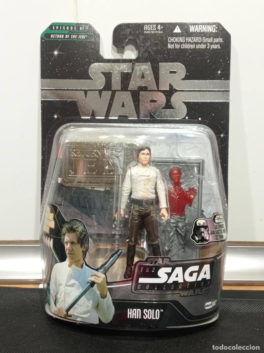 FIGURA HASBRO STAR WARS THE SAGA COLLECTION: HAN SOLO (BLISTER, PEANA Y MINI FIGURA PLATA)