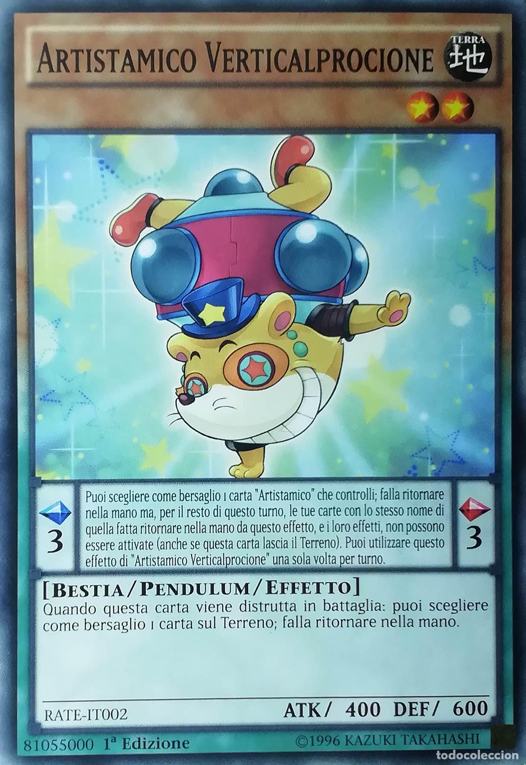 Carta YUGIOH-Artistamico Verticalprocione-RATE-IT002-ITA-EX-Common 1.Ed - Konami