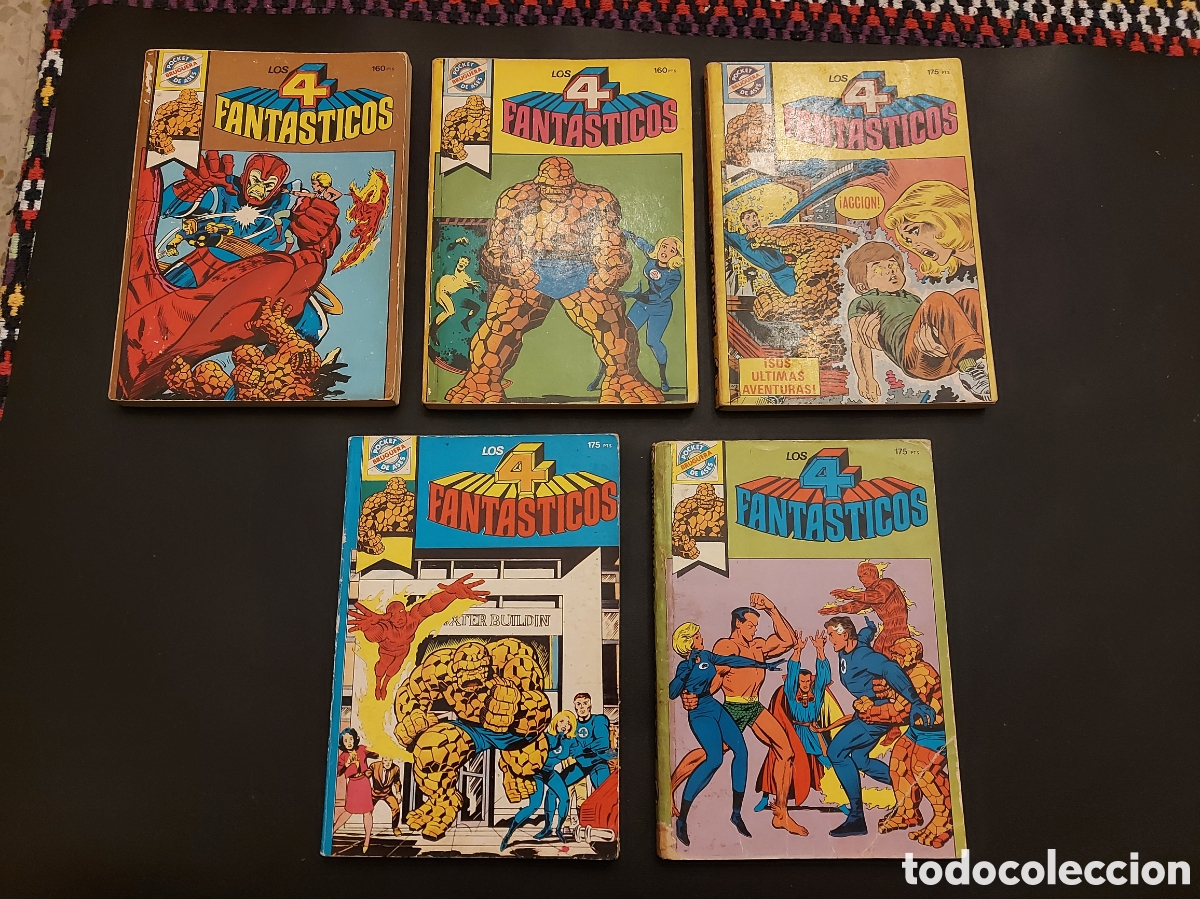 LOS 4 FANTASTICOS POCKET DE ASES BRUGUERA N°S: 11,12,15,18 Y 24 ,COMIC SUPER HEROE MARVEL