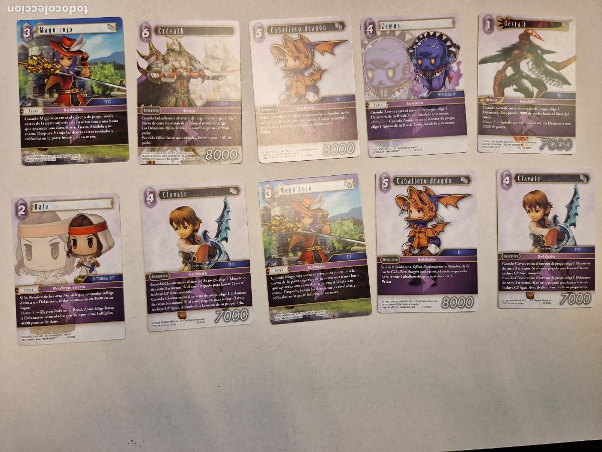 LOTE DE 10 CARTAS. FINAL FANTASY TRADING CARD GAME.