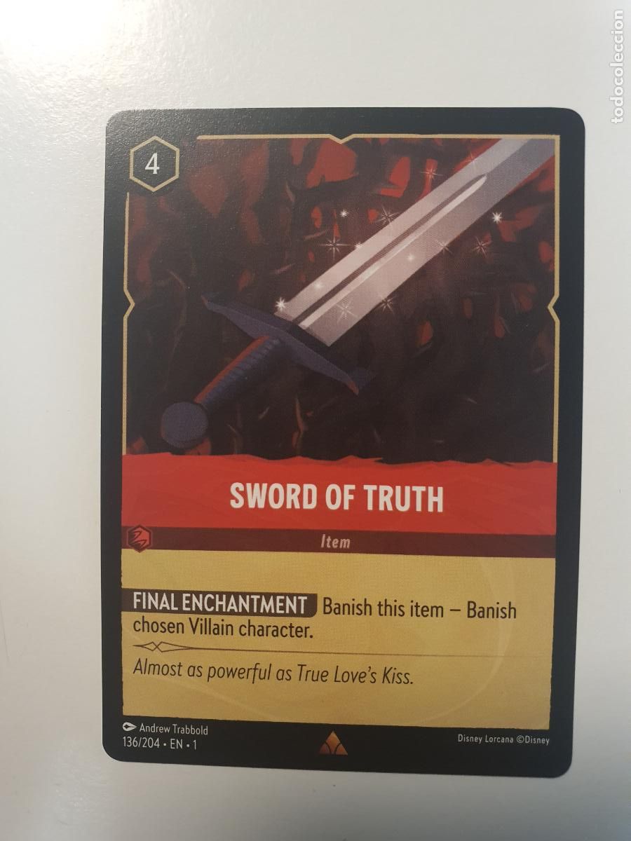 CARTA DISNEY - LORCANA FIRST CHAPTER 2024 - RARA - Nº 136 SWORD OF TRUTH
