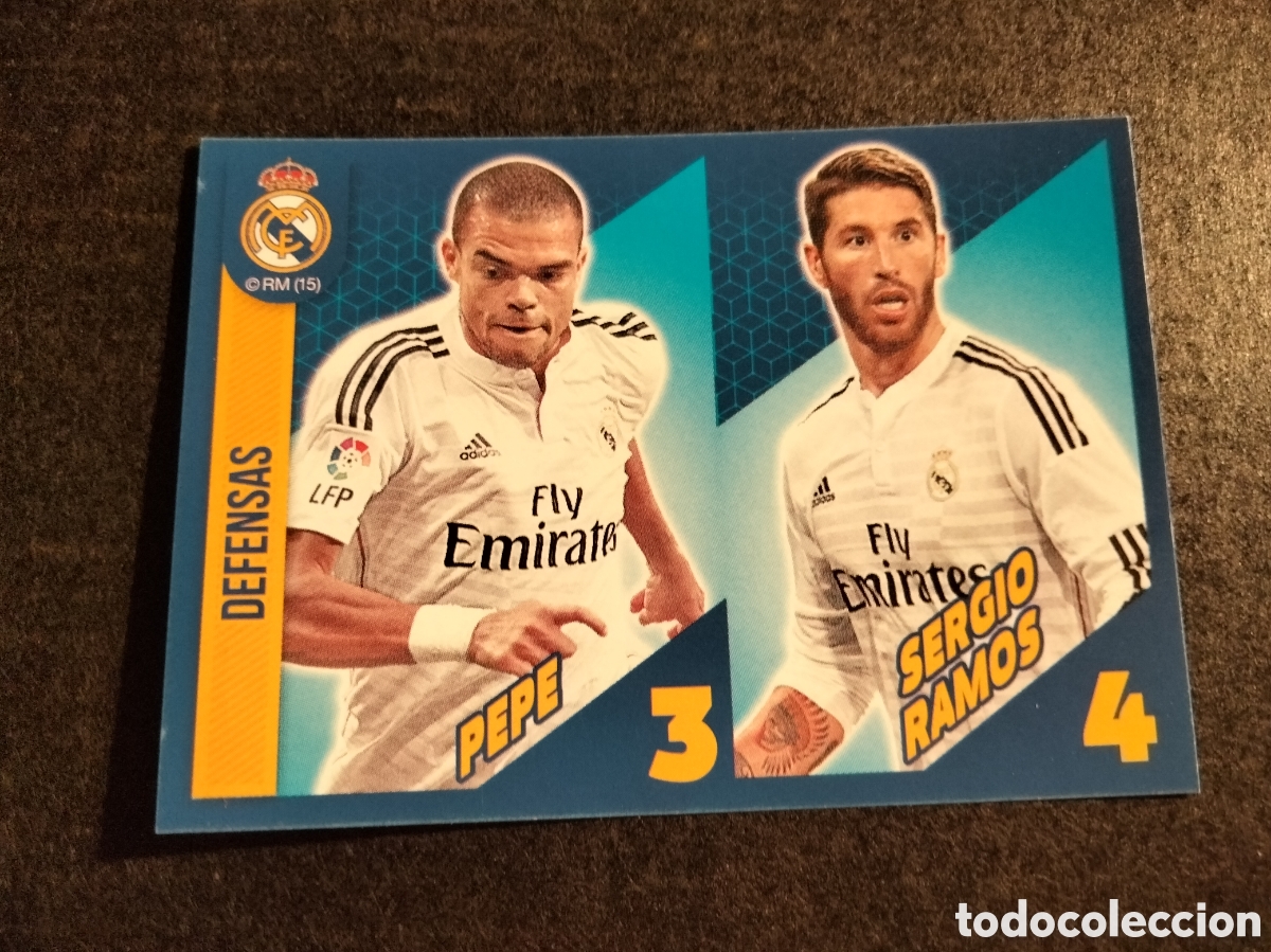 PEPE/SERGIO RAMOS # 10 COLECCION OFICIAL REAL MADRID 2014/15 NUEVO SIN PEGAR