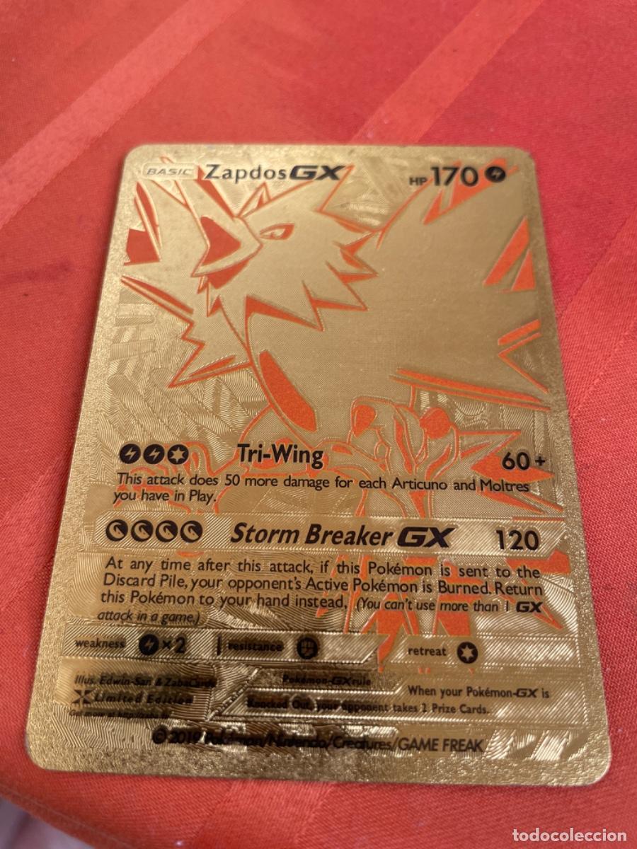 Pokemon ZAPDOS GX Tarjeta de metal gold