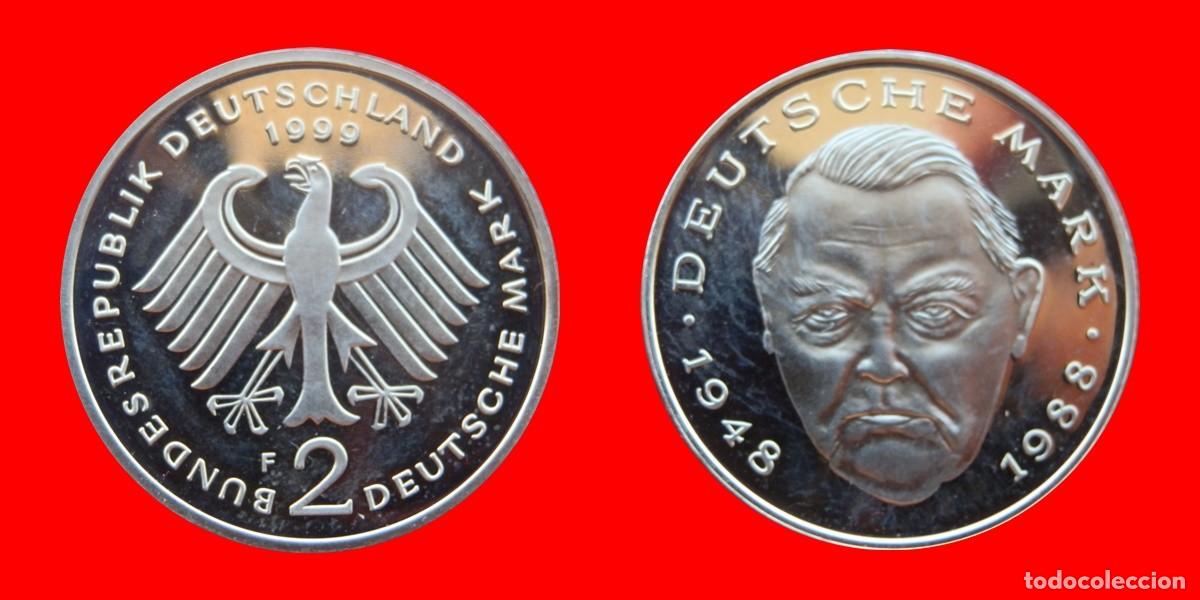 2 MARCOS 1999-F LUDWIG ERHARD PROOF BRD ALEMANIA-110550