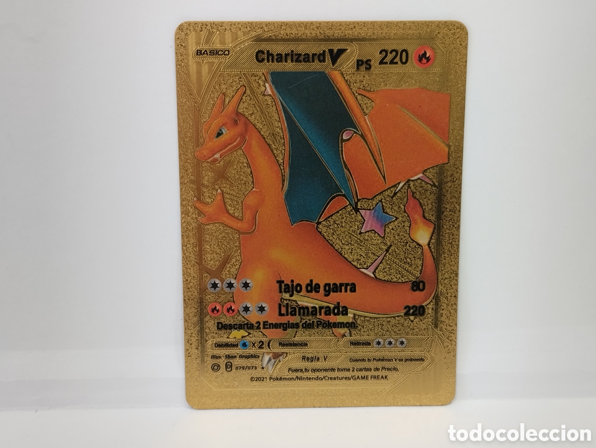 CARTA ORO POKEMON CHARIZARD V PS220 2021