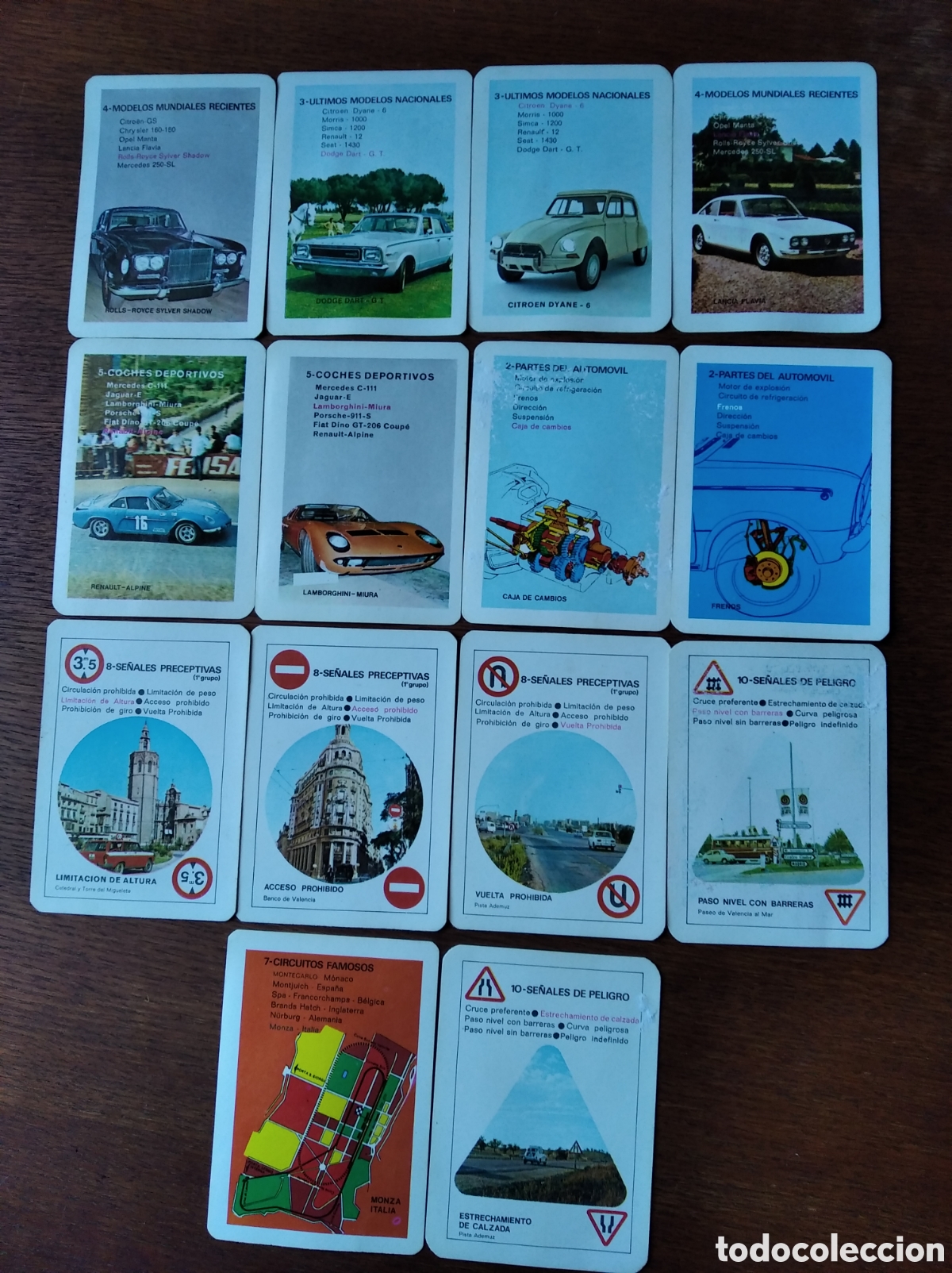 Lote de 14 cromos-naipes de Autolandia, 1971