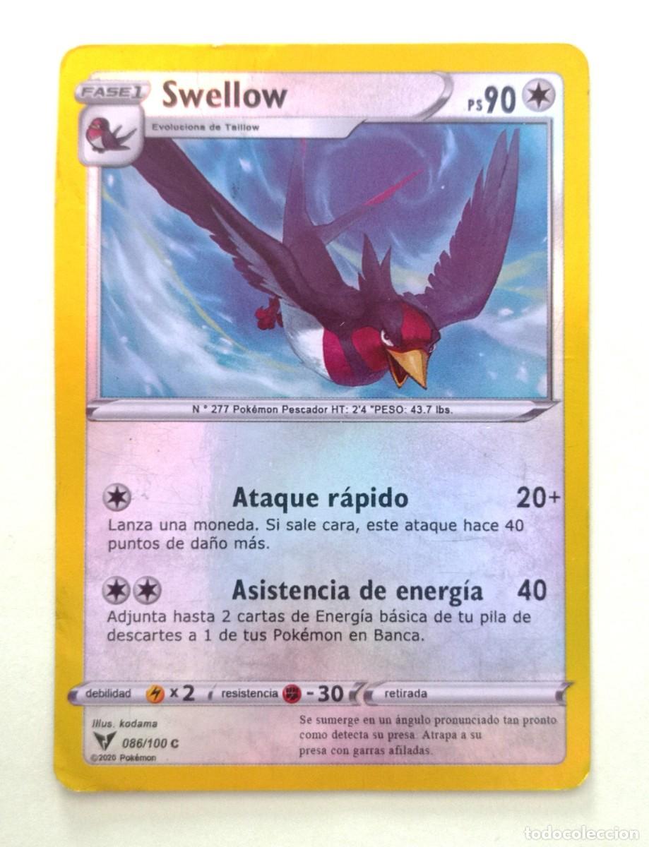 CARTA POKÉMON FASE 1 SWELLOW (086/100 C) (2020)