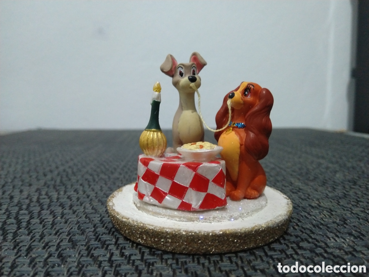 FIGURA RESINA PIZZERIA BELLA NOTTE ESPAGUETI DAMA Y VAGABUNDO BULLY WALT DISNEY GOLFO REINA REINITA