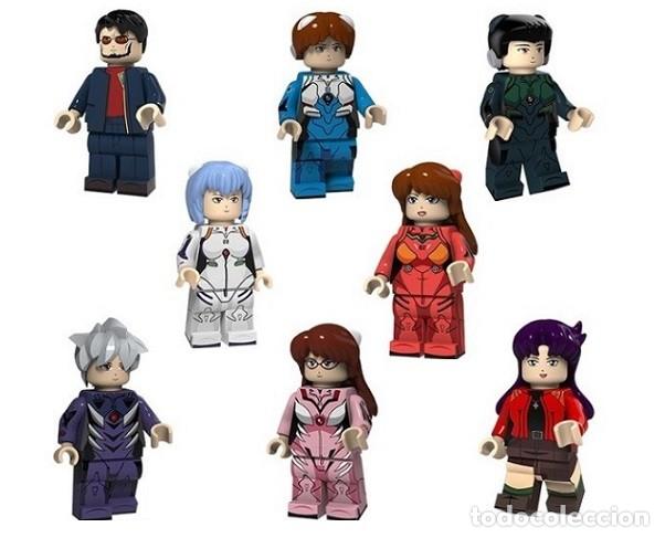 Lote de 8 Figuras Construccion Neon Genesis Evangelion (Gendo, Shinji, Suzuhara, Rei, Asuka, Kaworu)
