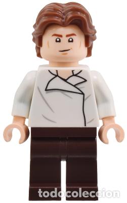 Minifigura LEGO Han Solo con Blanco Camisa con Wrinkles y Dark Marrón Piernas de Lego STAR WARS