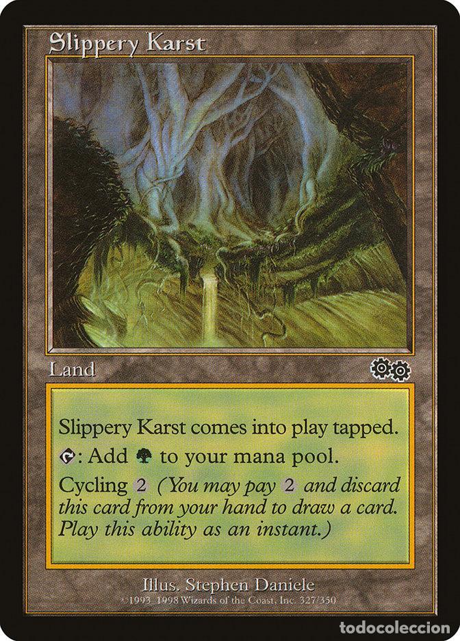 Carta MTG-Slippery Karst-Saga di Urza-N.327-EN-Good-Common - Magic the Gathering