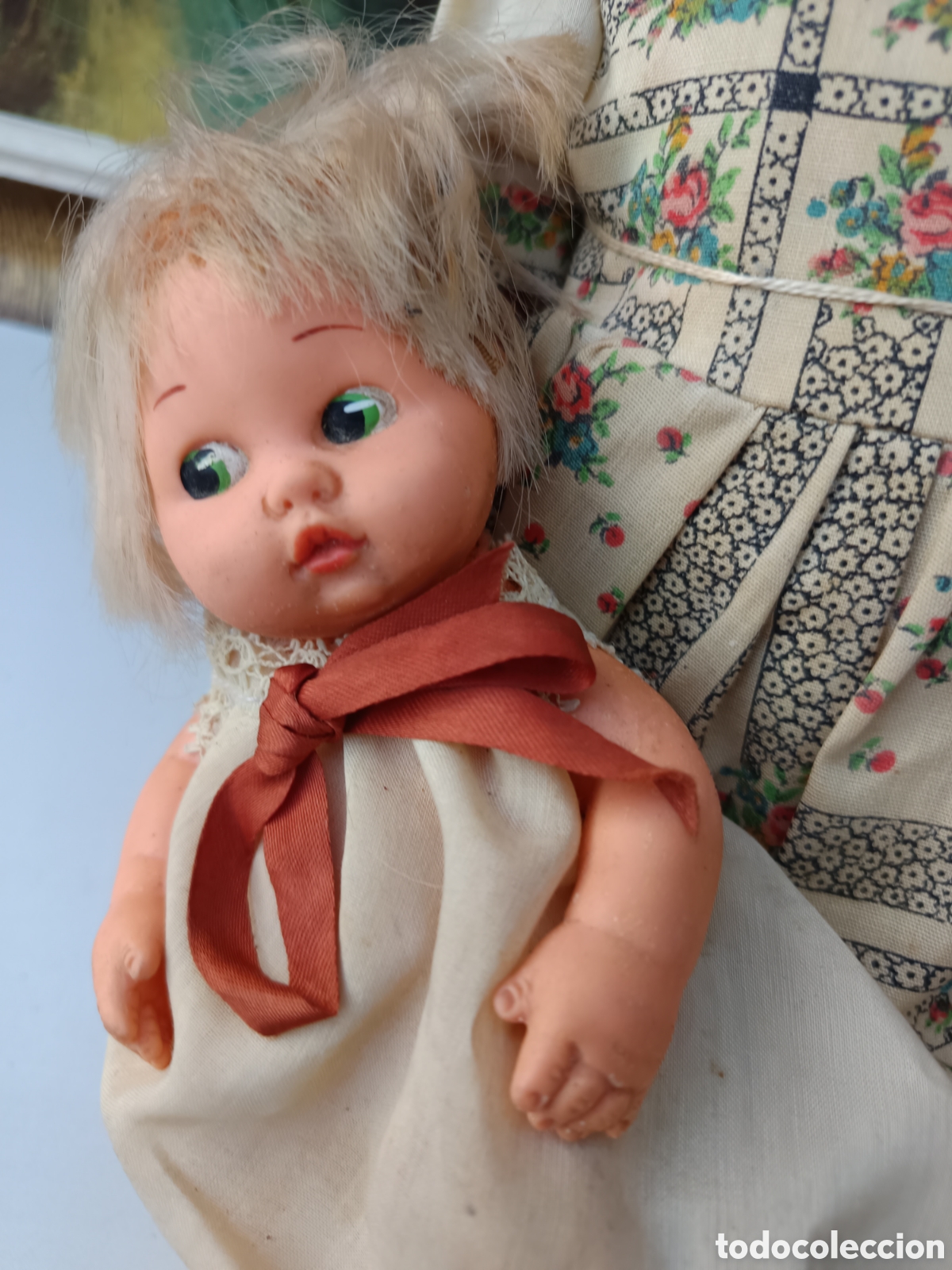 Muñeca luchy mama con bebe, muñeco luchy en brazos de mama