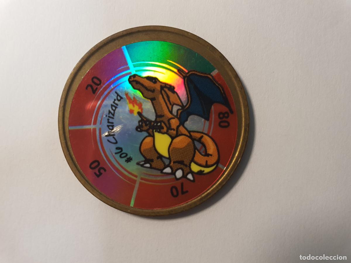 MONEDA METAL TAZO POKEMON -- HASBRO AÑO 2000 -- BATTLING COIN GAME - Nº 6 CHARIZARD