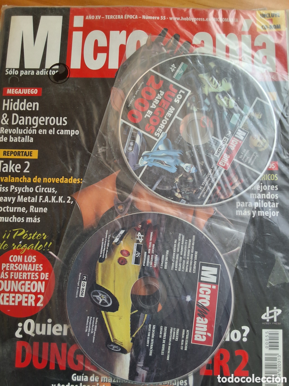 Micromania tercera época revista juegos número 55 incluye CDs dungeon keeper 2