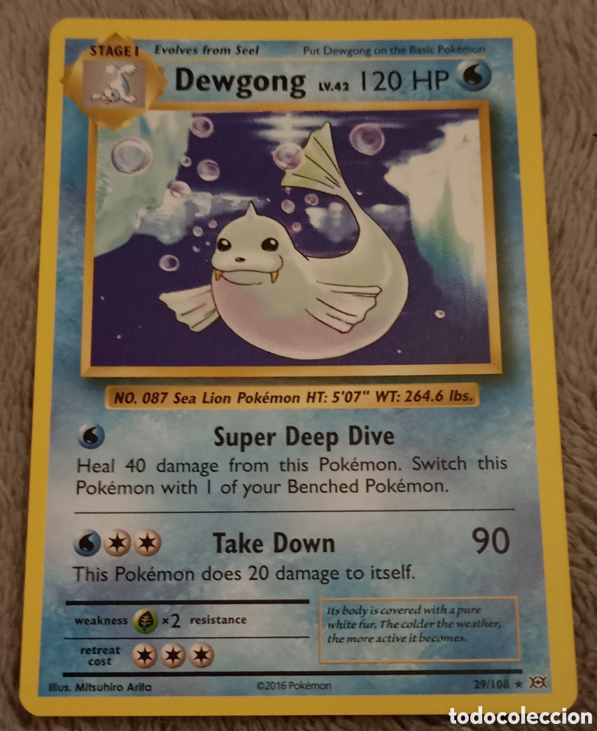 Pokémon Evolutions XY - Dewgong 120 HP - año 2016 - Carta muy rara ⭐ - En inglés