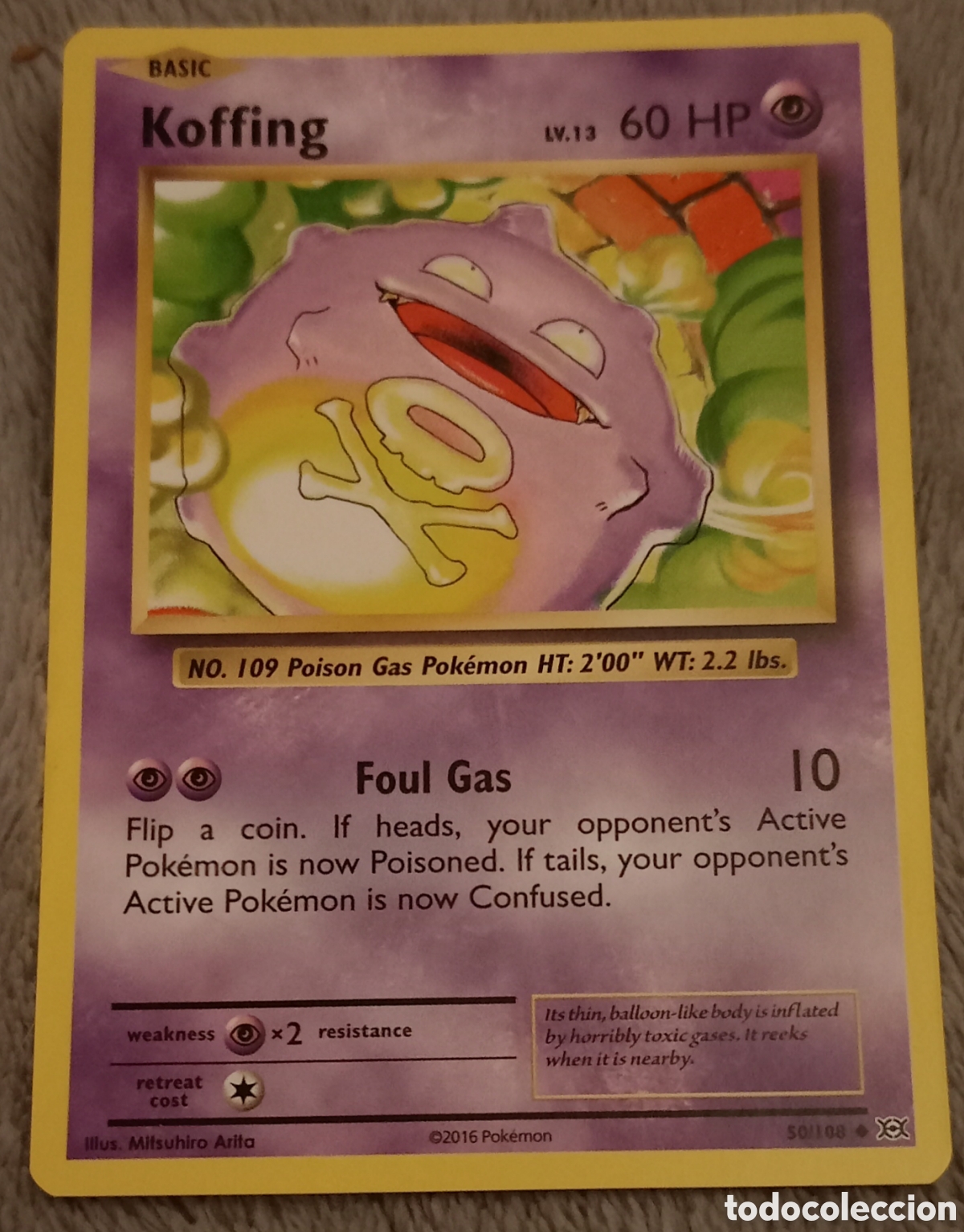 Pokémon Evolutions XY - Koffing, 60 HP - año 2016 - Carta rara ♦️