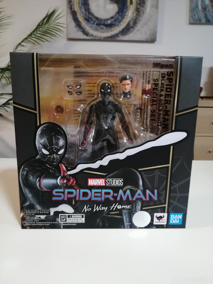 (Toys). Spider-Man: No Way Home Spider-Man Black & Gold Suit (Special Set) S.H. Figuarts Tamashii