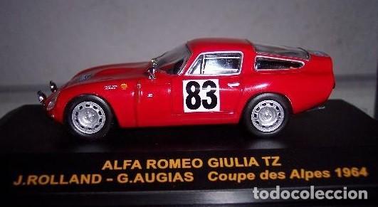 ALFA ROMEO GIULIA TZ COUPE DES ALPES 1964 J.ROLLAND - G.AUGIAS ESCALA 1/43 DE RALLY CAR EN SU CAJA