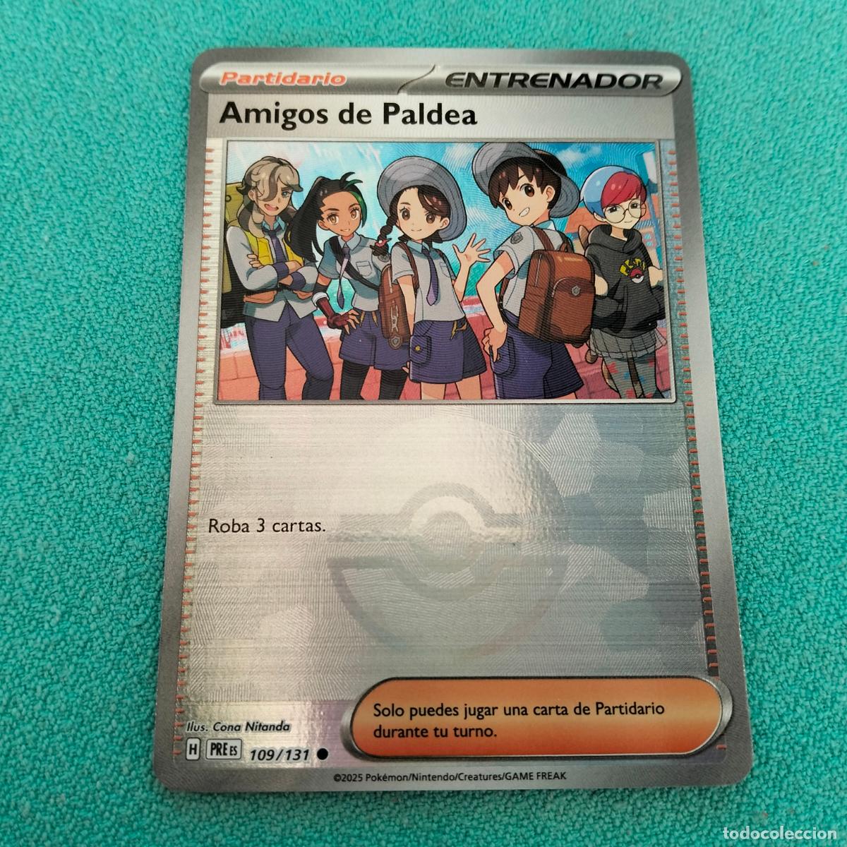 Amigos de Paldea 109/131 Pokéball holo H carta Pokémon evoluciones prismáticas español 2025 PRE