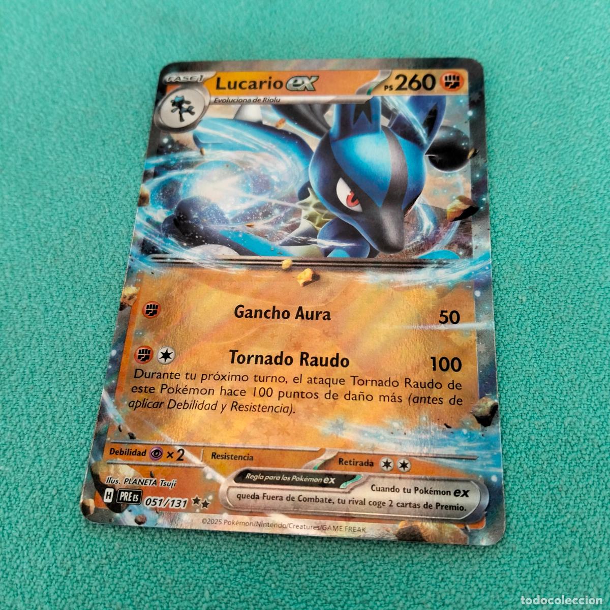 Lucario ex 051/131 rare holo carta Pokémon evoluciones prismáticas español 2025 PRE