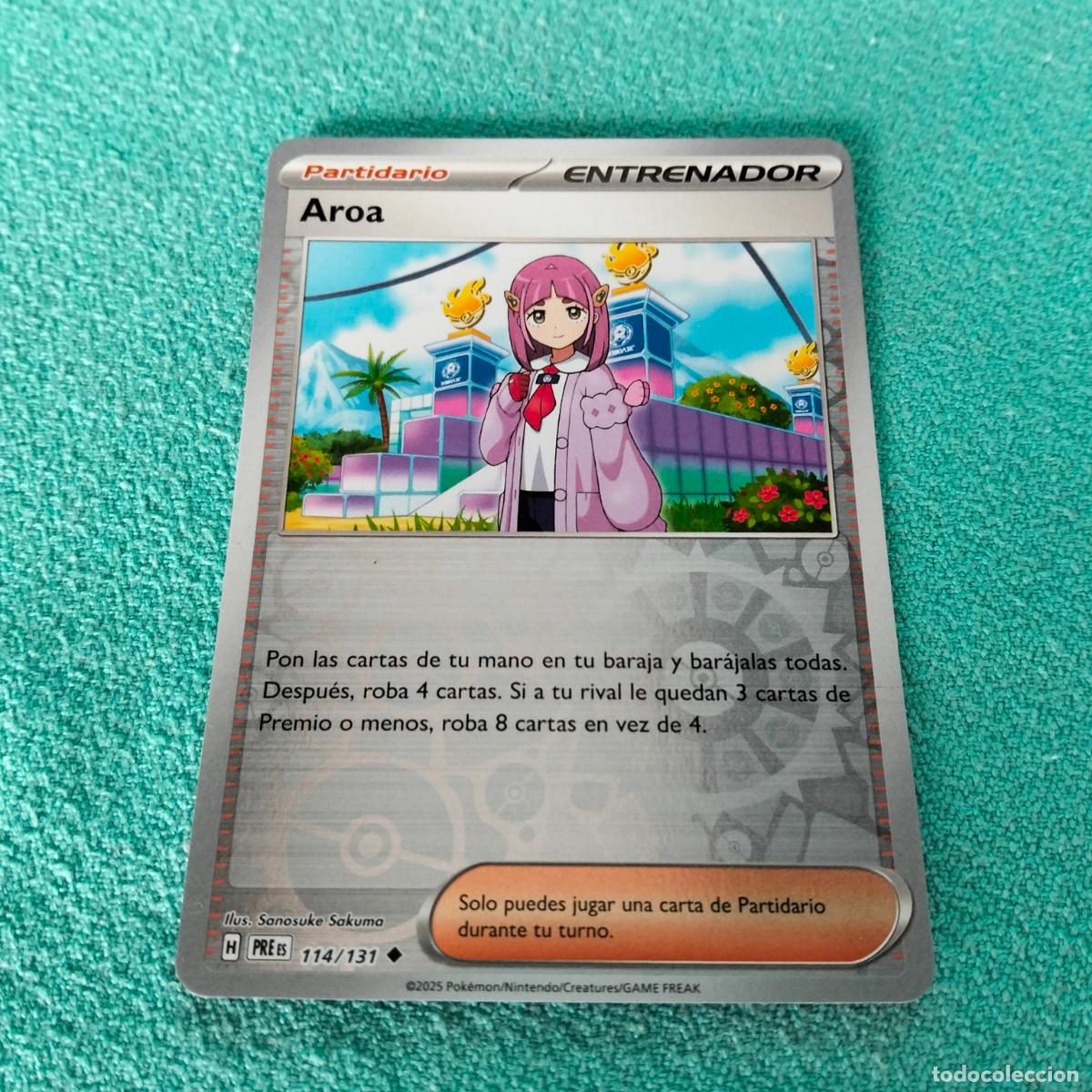 1u Aroa 114/131 reverse holo carta Pokémon evoluciones prismáticas español 2025 PRE
