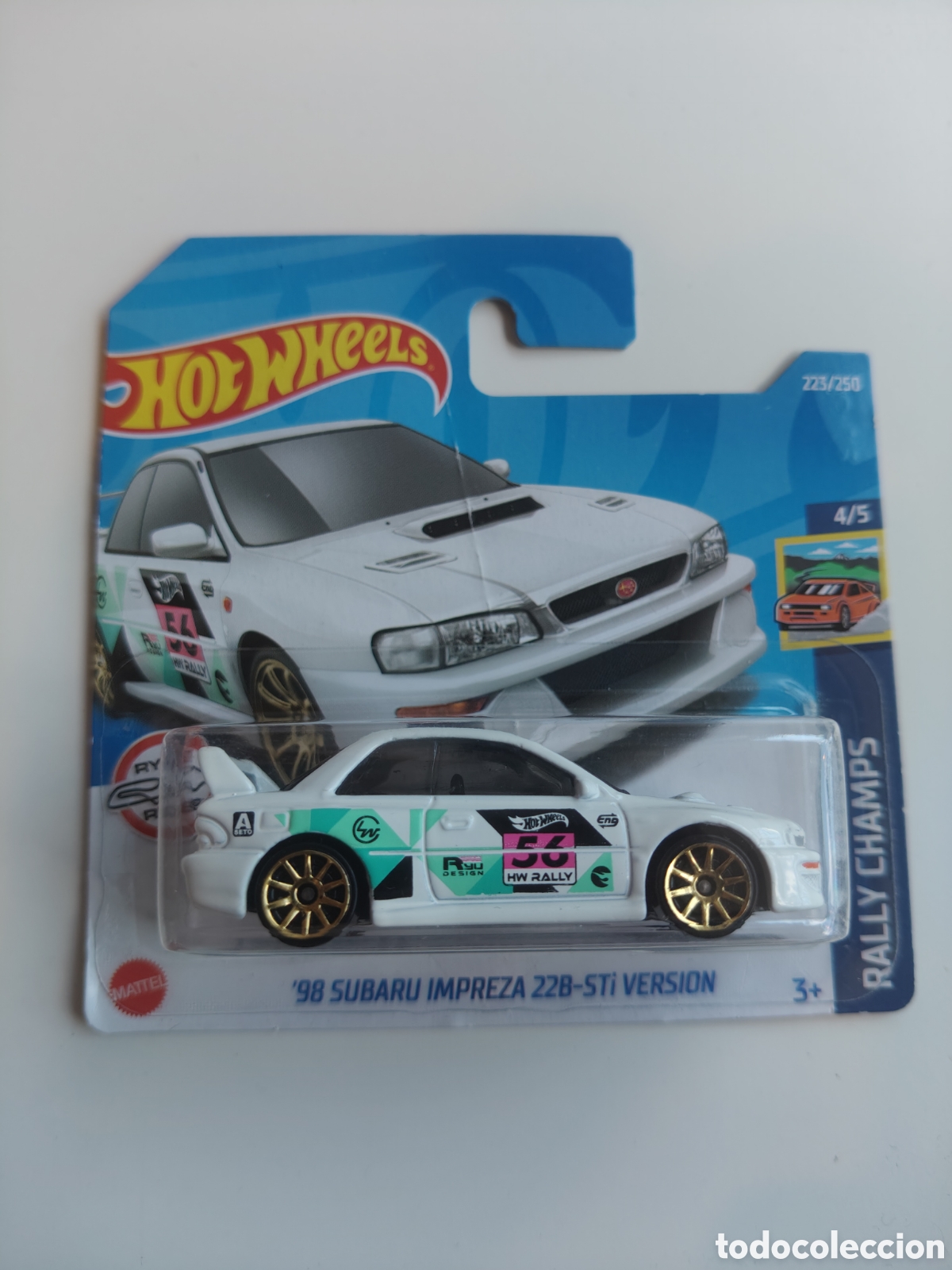 HOT WHEELS '98 SUBARU IMPREZA 22B STI-VERSION TH. COCHE COLECCION 1/64 RALLY CHAMPS 2023.