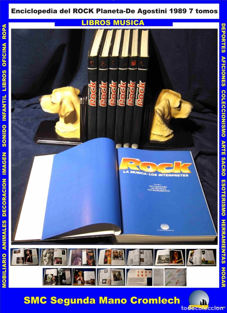 7 Volúmenes Enciclopedia del ROCK PlanetaDe Agostini 1989 Tapa Dura Simil Piel. 29x23 cms.