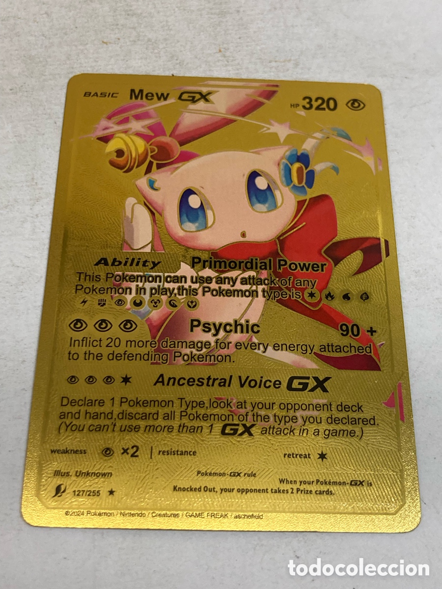 Carta 2024 Basic Mew Gx Hp 320 Gold Fan Art Foil 127/255
