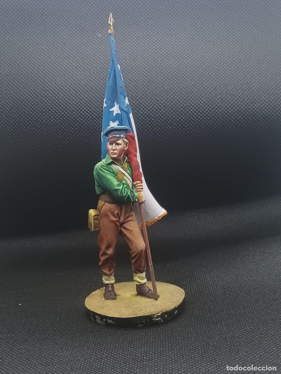 Abanderado confederado. Figura en resina de 70 mm. Pintado en alta calidad.